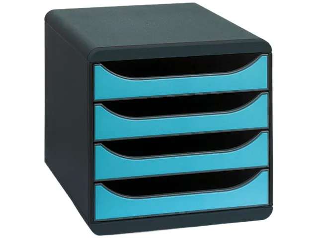 Big-box Classic Ladenblok 4 Laden A4+ Grijs Baby Blauw