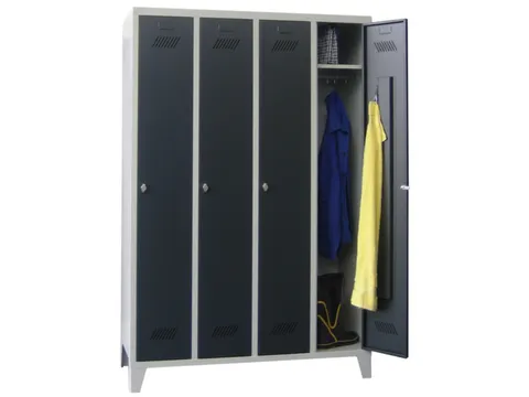 lockerkast,HxBxD 1850x1200x500mm,4vak,RAL7035,front RAL7016