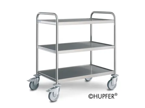 Kantinewagen RVS 3 etages draagverm. 120kg laadvlak 1000x600mm
