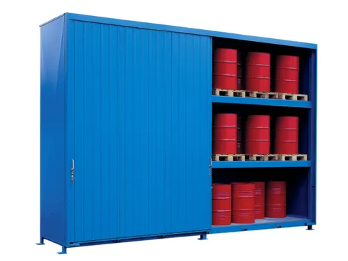 Stellingcontainer Gevaarlijke Stoffen Max. 60X200L Vaten Staand