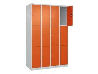 lockerkast,HxBxD 1850x1200x500mm,4x3vakken,vak B 300mm,cil.-slot - 1