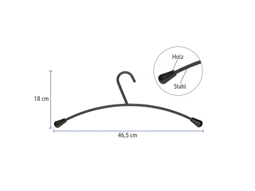 Kledinghanger MAUL metaal 460x190mm zwart 5 stuks