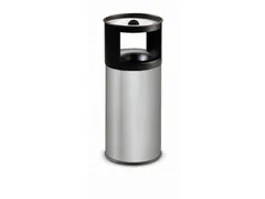 RVS combi-asbak,HxØ 800x310mm,afvalbak inhoud 40l,romp RVS,bluskop