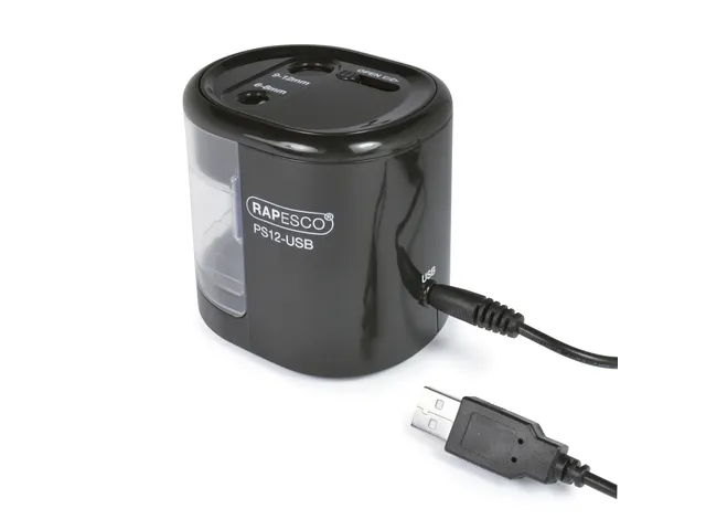 Taille-crayon automatique Rapesco PS12 avec USB noir