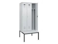 locker met bank,voor scheiding van kleding,HxBxD 2120x900x815mm,3vak
