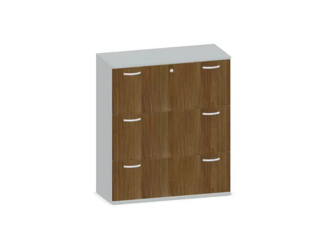 hangmappenkast 1150x1000x430mm 3hangmappenframes Lichtgrijs +Noten