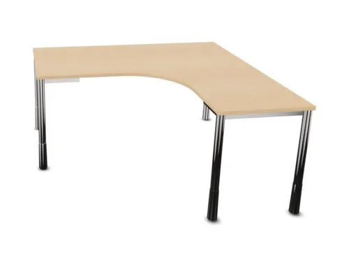 In hoogte verstelbaar bureau in vrije vorm,NE-esdoorn