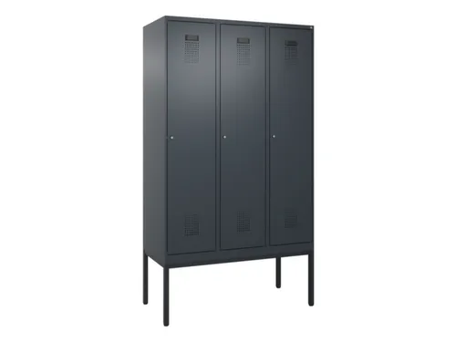 locker,HxBxD 2120x1200x500mm,3vak,vak B 400mm,cil.-slot,voetonderstel