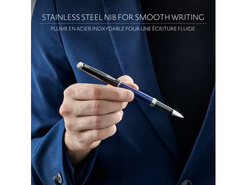 Rollerpen Waterman Hémisphère Colour Blocking black en blue CT fijn