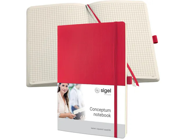 Carnet de note Sigel Conceptum Pure softcover A4 rouge quadrillé