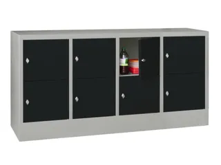 lockerkast,HxBxD 855x1600x500mm,4x2vakken,RAL7035,front RAL7016 - 2