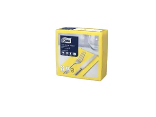 Tork 470252 Soft Dinnerservet 3-laags geel 39x39cm - 1