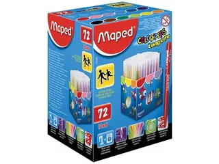 Maped Viltstift Color'Peps 72 Stiften in een Kartonnen Doos - 1