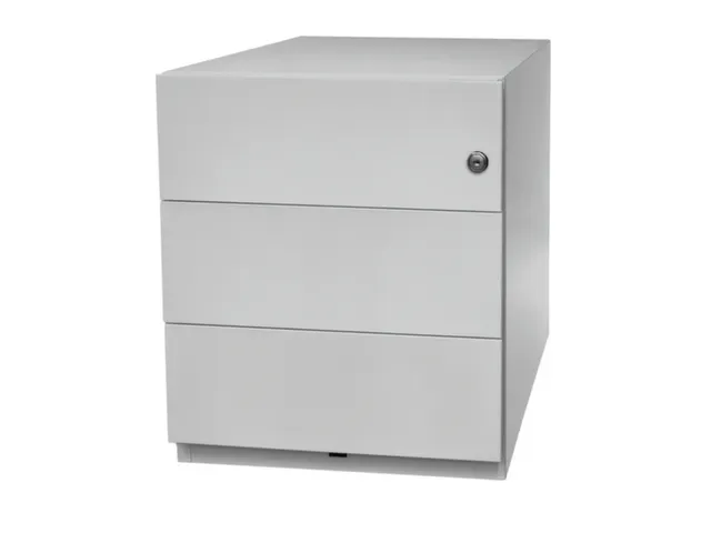 Ladenblok Staalplaat 495x420x565mm 3laden Cilinderslot Lichtgrijs