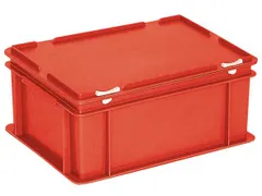 Euronorm Stapelkrat Hxlxb 180X400X300Mm 16L Met Deksel Rood