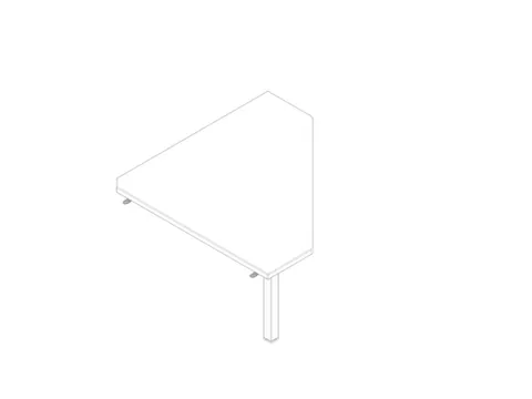 koppelelement voor bureau,90 °,HxBxD 730x840x840mm,v. C-voet,blad wit