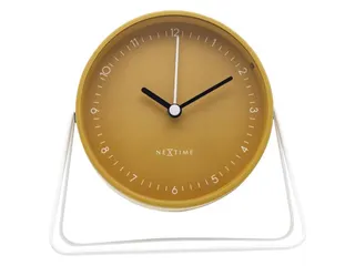 Wekker Nextime Berlin Table 14x13 cm geel metaal - 1