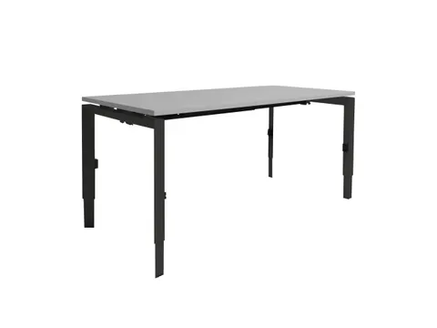 Bureau Linesto N4 hoogte instelbaar 180x80cm Lichtgrijs, poot Zwart