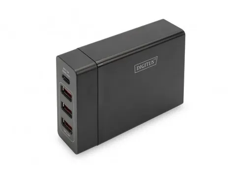 4-poorts USB-lader 72W 1xUSB-C 5,9,15,20V/3A 3x USB-A 5V/2,4A Zwart