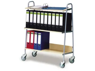 Ordnerwagen,Draagverm. 120Kg,3Etage(S),Houten Legborden,3Legborden - 1