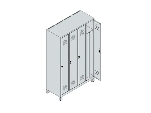 locker voor scheiding van kleding,HxBxD 1950x1200x500mm,4vak