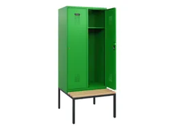 locker met bank,HxBxD 1950x800x815mm,2vak,vak B 400mm,cilinderslot