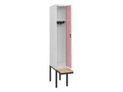 locker met bank,HxBxD 1950x300x815mm,1vak,vak B 300mm,cilinderslot
