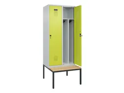 locker met bank,voor scheiding van kleding,HxBxD 2120x800x815mm,2vak