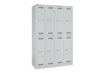 Dubbeldekse garderobekast,HxBxD 1850x1200x500mm,4x2vak.,vak B 300mm - 4