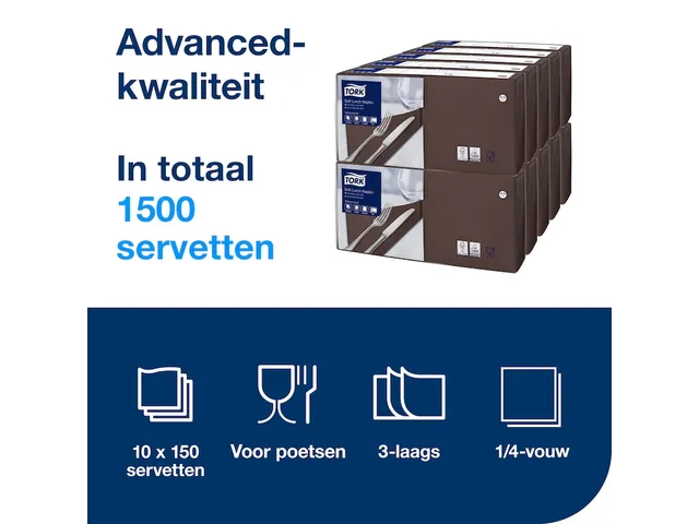Tork 477872 Soft Lunchservet Advanced Bruin 33x33cm