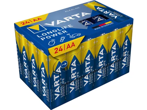 Batterij Varta Longlife Power AA pak van 24 stuks