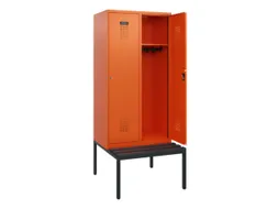 locker met bank,HxBxD 1950x800x815mm,2vak,vak B 400mm,cilinderslot
