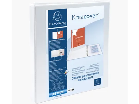 Ringmap A4 Maxi Kreacover Pp Personaliseerbaar 4 D-ringen 16mm Wit