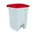 Contitop,afvalbak met pedaal 45L wit/rood/VE:3