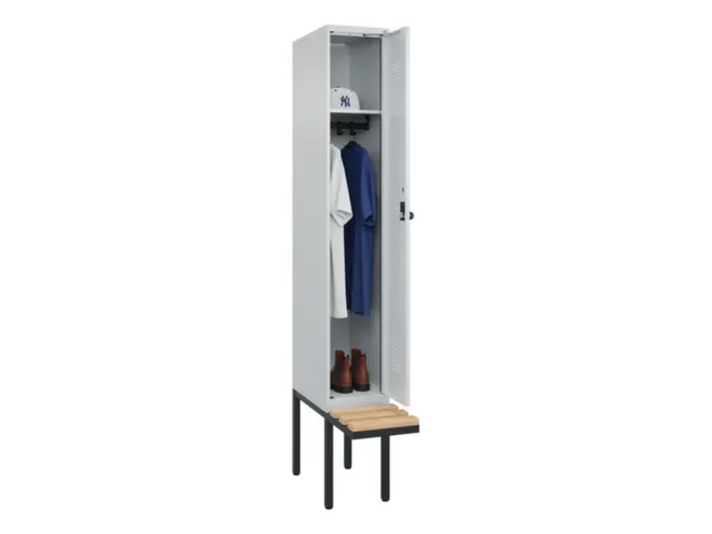 locker met bank,HxBxD 2120x300x815mm,1vak,vak B 300mm,draaigrendel