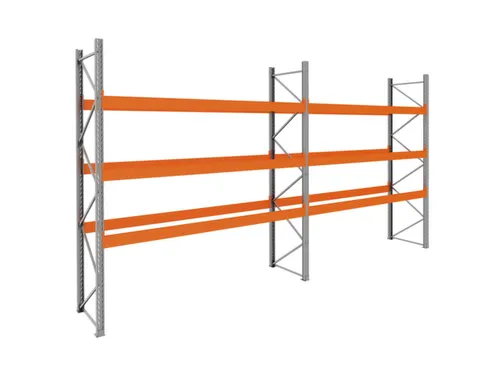 palletstelling,basis+1xaanbouw,HxBxD 3990x7500x1100mm,vakl. 3400kg