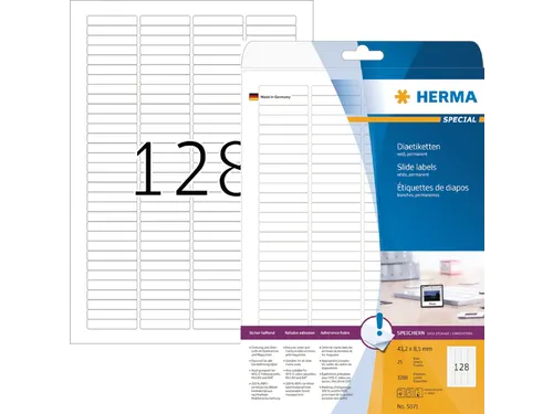 Etiket Herma 5071 43.2x8.5mm Dia Wit 3200 stuks