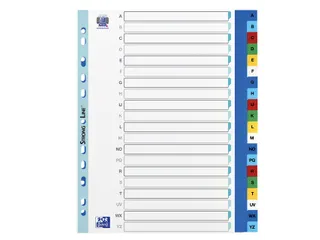 Tabbladen Oxford A4+ 11-gaats 20-delig A-Z PP kleur - 1