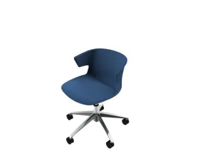 Draaistoel Kunststof Kuip Blauw 420-520mm Voetkruis Aluminium - 1
