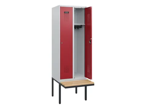 locker met bank,HxBxD 1950x600x815mm,2vak,vak B 300mm,cilinderslot