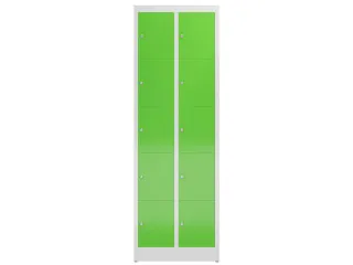 Lockerkast 1800x590x500mm 2x5 vakken cilinderslot, sokkel, RAL6018 - 2
