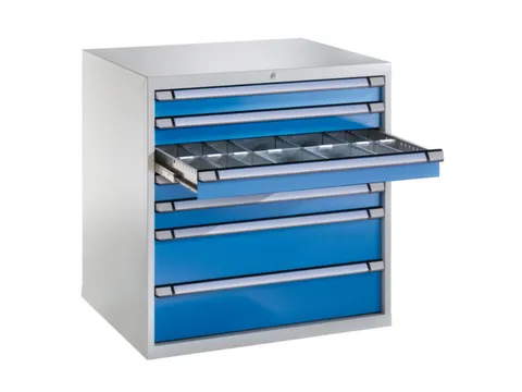 ladekast HxBxD 1000x1005x695mm 7laden vergrendeling RAL7035 RAL5012