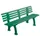 Kunststofbank 740x1500x380mm Zit H 440mm 9 Latten 2 Pootstellen Groen