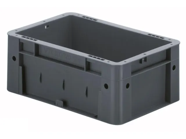 Euronorm Stapelkrat 120x300x200mm 4.1l Wanden/Bodem Gesloten Grijs