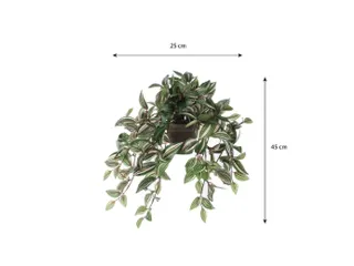 Kunstplant Mica Tradescantia hangend groen 45x25cm - 4