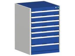 ladekast HxBxD 900x650x650mm 7laden romp RAL7035 front RAL5010