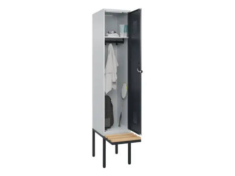 locker met bank,HxBxD 2120x400x815mm,1vak,vak B 400mm,draaigrendel