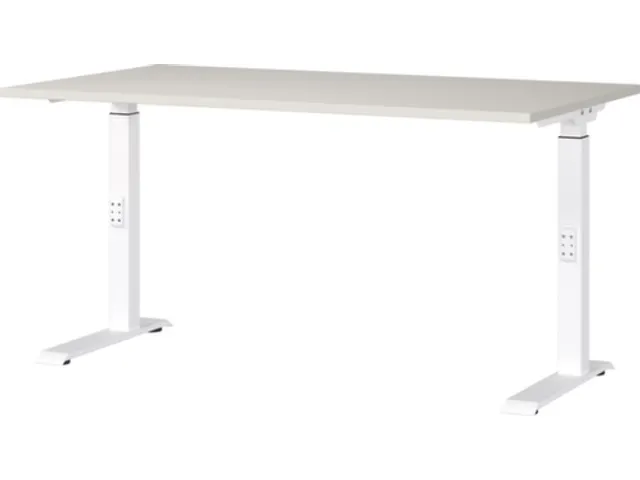 In hoogte verstelbaar bureau,HxBxD 680-910x1400x800mm,blad lichtgrijs