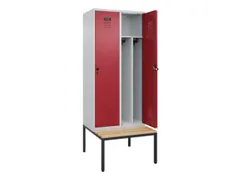 locker met bank,voor scheiding van kleding,HxBxD 2120x800x815mm,2vak