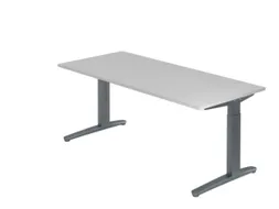In hoogte verstelbaar bureau,HxBxD 680-850x1800x800mm,blad grijs